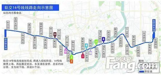 上海地铁14号线线路图