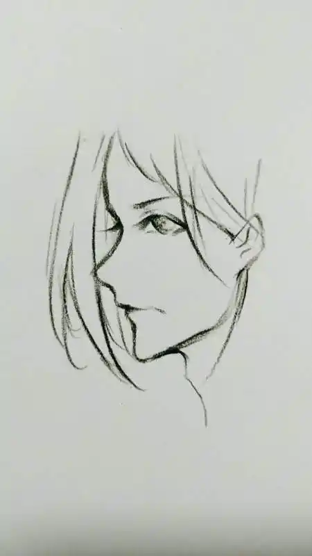 手绘#动漫侧脸,有没有把你给迷倒