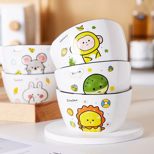 卡通米饭饭碗创意创意家家用陶瓷可爱早餐吃饭碗