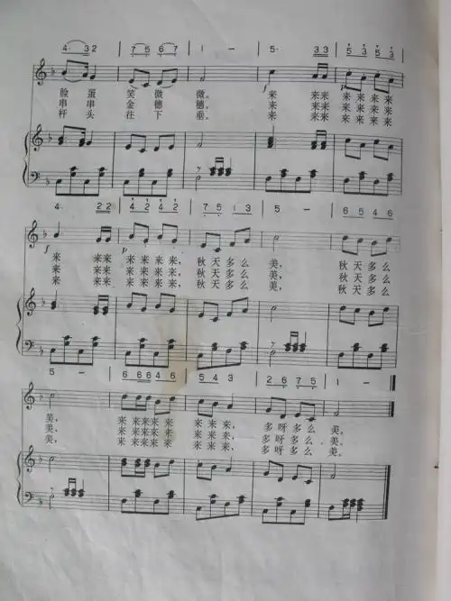 秋天多么美简谱伴奏