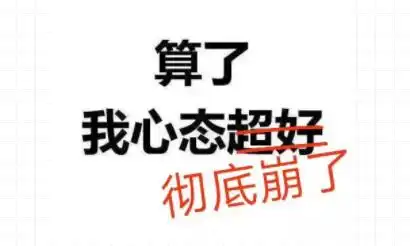 算了我心态超好,彻底崩了