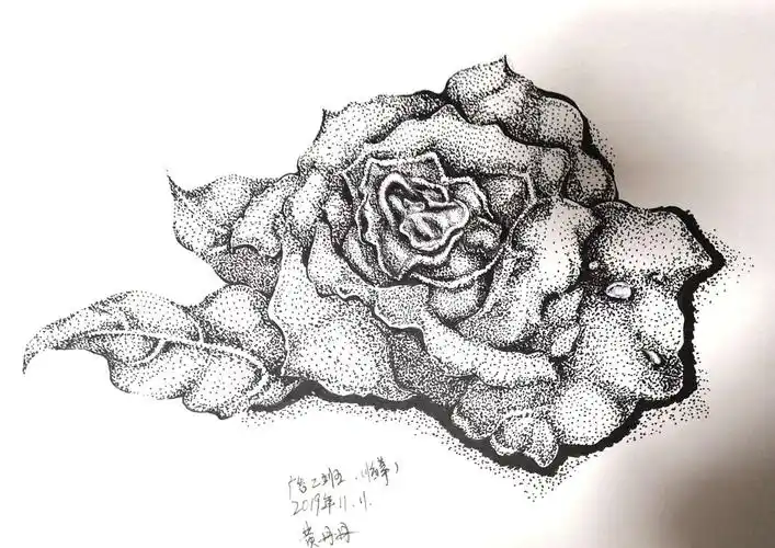 商业插画2018级广告专业黑白点画临摹