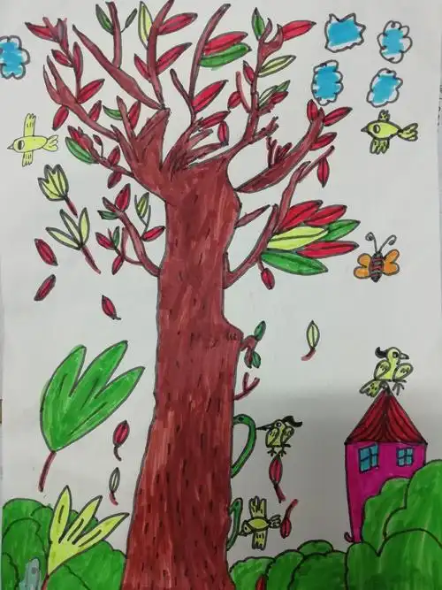 南京市钓鱼台小学二年级学生《秋天的样子》绘画作品展