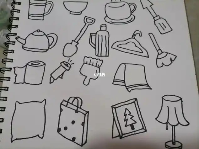 简笔画生活物品简笔画人文绘画幼儿日用品简笔画生活用品简笔画办公