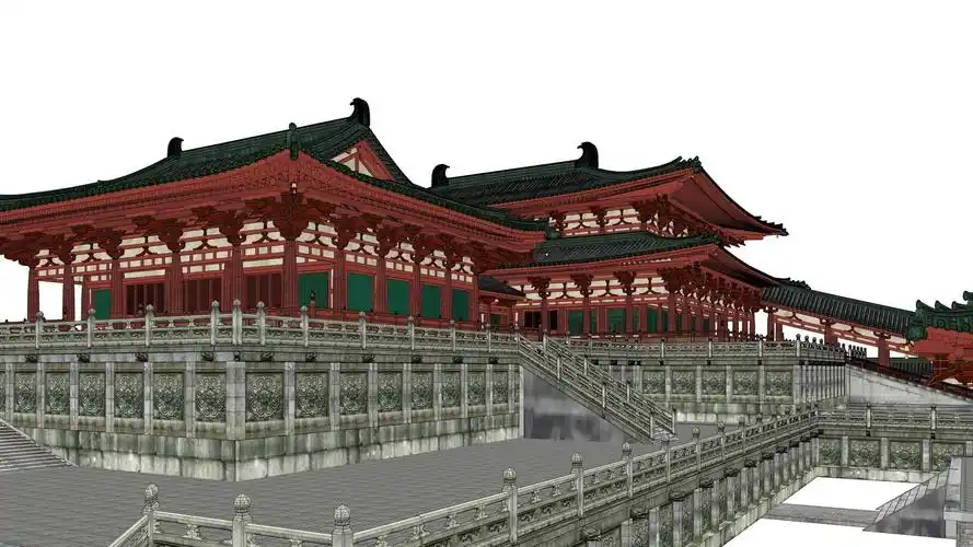大明宫古建宫殿su模型下载