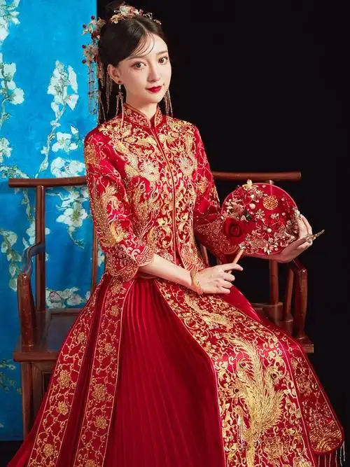 大五福龙凤褂2020新款秋季秀禾服新娘婚纱中式结婚礼服嫁衣敬酒服-58