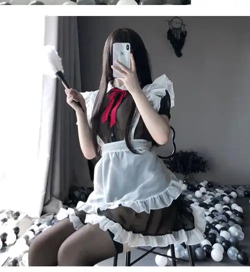 情趣内衣性感骚睡衣诱惑免脱大码女仆装激情套装挑逗透明衣服_金彬角