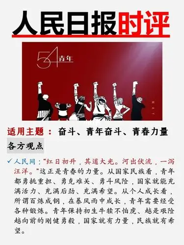 人民日报时评申论素材青年奋斗