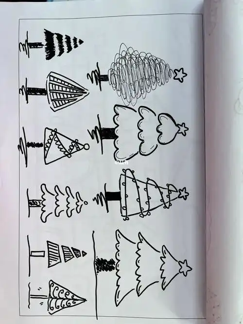 简笔画树各种各样的树有趣的树简笔画