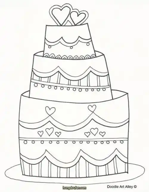 三层豪华生日蛋糕要如何画生日蛋糕简笔画大全