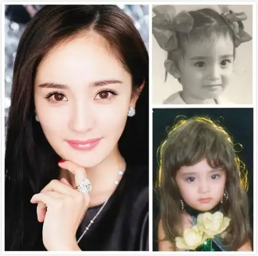 杨幂小时候则是古灵精怪的代表,4岁就出演了《唐明皇》中的咸宜公主