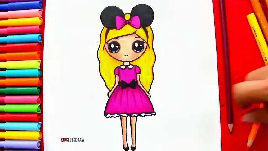 小美女儿童简笔画