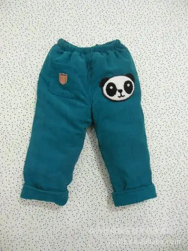 儿童裤装灯芯绒卡通动物头像图案棉裤