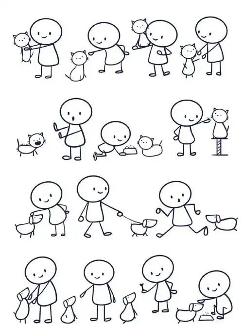 q版小人动态简笔画,存住练习