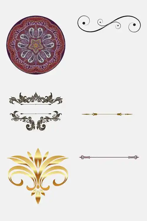 民族风欧式花纹边框免抠元素素材