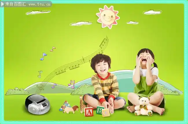 可爱儿童图片-海报dm-百图汇素材网