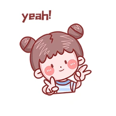 微笑女孩耶剪刀手开心自拍表情包动图gif