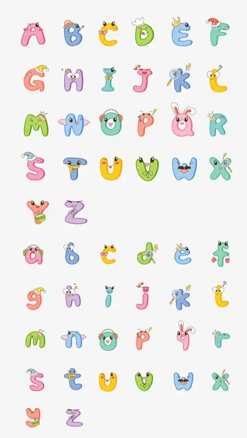 手账英文字母26个手绘卡通可爱动物艺术字