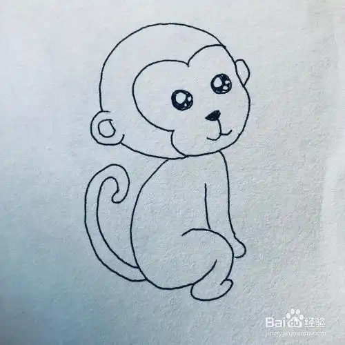 超级简单的小猴子卡通画绘画-百度经验