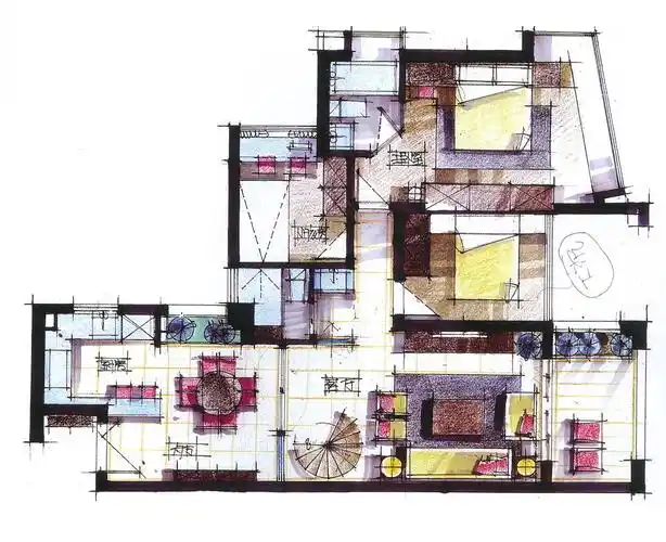 我的室内手绘效果图