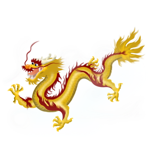 手绘卡通中国风神龙图案装饰元素