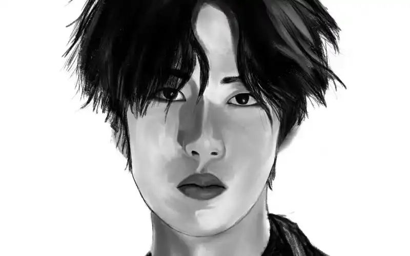 王一博素描头像