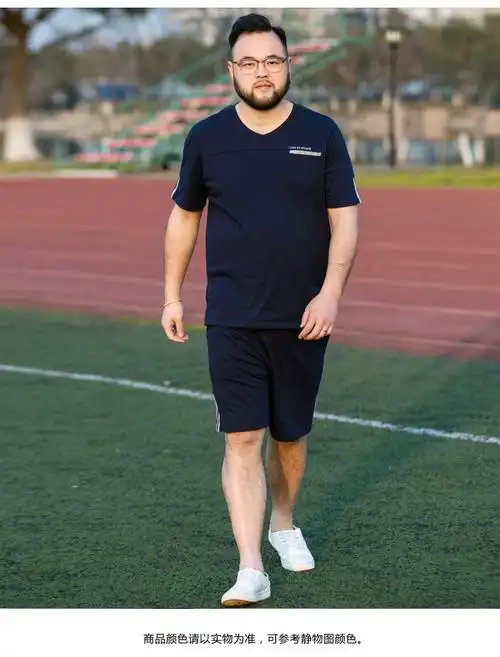 男短袖薄款加肥加大宽松半袖t恤中年胖子短裤夏季特大码运动套装