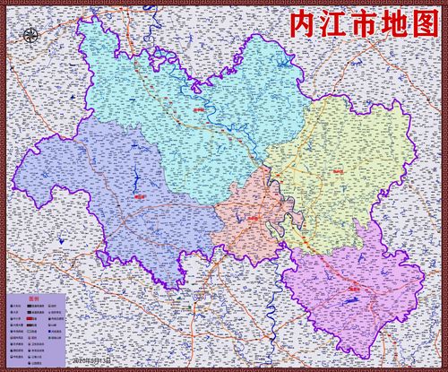 2020四川内江百度版地图市中东兴资中隆昌威远行政交通旅游乡镇