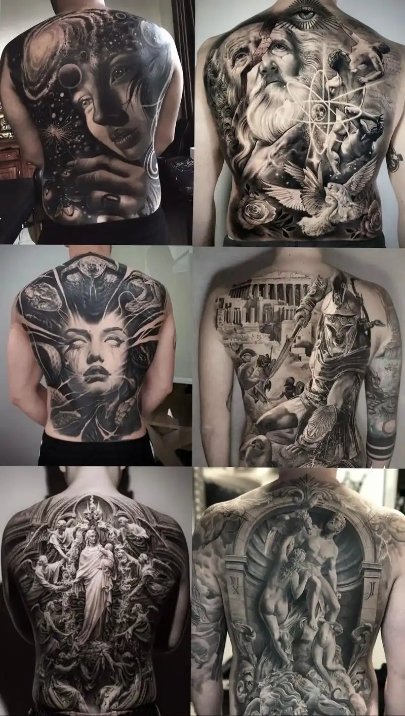欧美写实纹身-写实满背素材分享.-"满背不止有老传统" -最 - 抖音