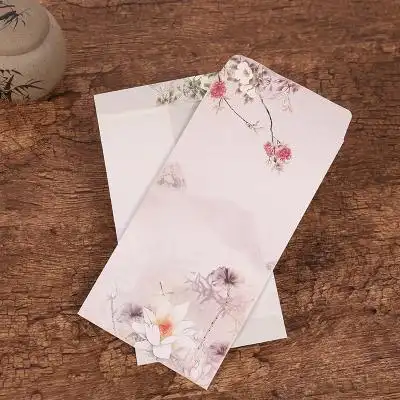 心随手帐 超美中国风古典信封古韵牛皮纸古风信封 仿古竖式做旧信