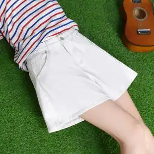 白色牛仔短裤女夏韩版2017新款a字超短裤裙宽松高腰大码阔腿热裤