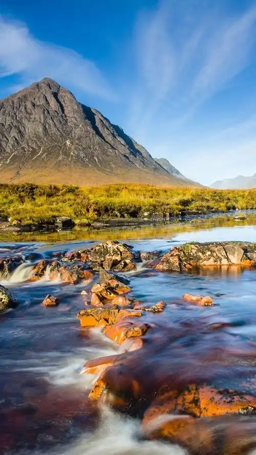 苏格兰的自然风光,山川河流天空岩石