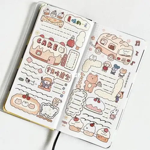 白白铃儿同学weeks手帐排版画风超可爱