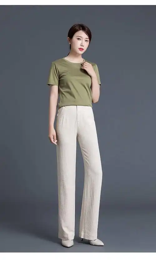 施悦名 现货棉麻裤子女2020新款夏季薄款休闲宽松百搭亚麻c