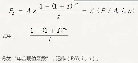普通年金现值计算公式