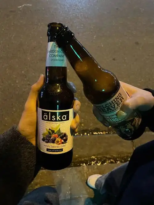 想起站在马路边喝酒的快乐夜晚