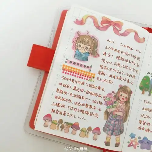 微博上的手帐大神 手帐排版 图片来源见水印 milky典典