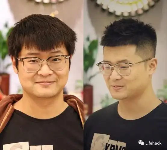 男生最忌讳留厚重的头发这样渐变的飞机头才酷炫▼剪发前他是你的小