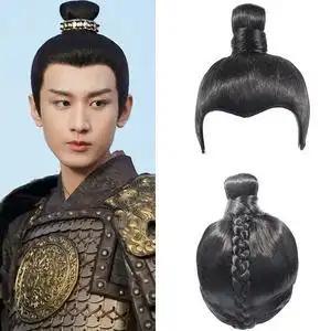 古装假发套全头唐朝男子发髻造型精品手钩假头套古代书生cos发套