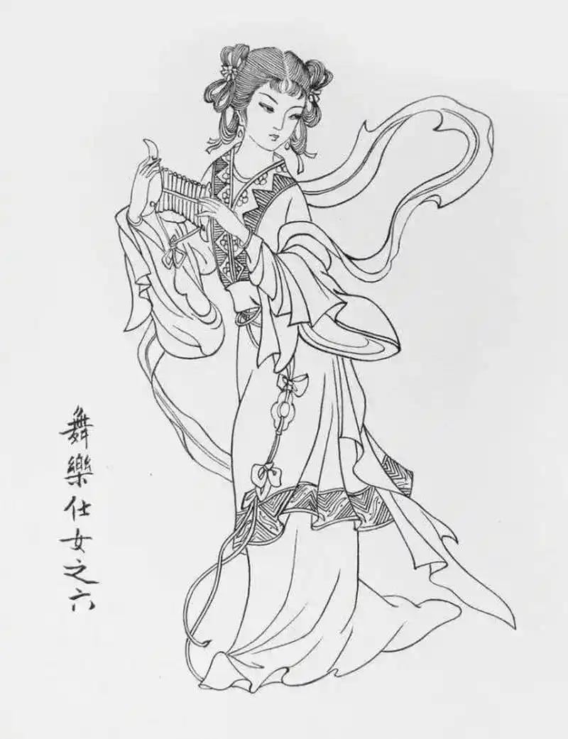 白描仕女图