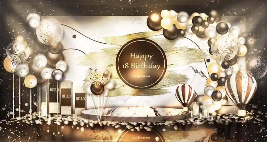 欧式金色生日宴背景