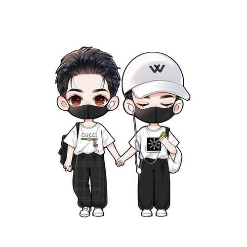 梦茜儿博君一肖卡通汽车贴纸肖战王一博油箱盖划痕遮挡电动头盔装饰贴