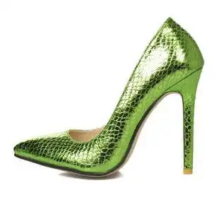 绿色高跟鞋单鞋