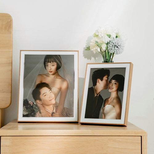 简约婚纱照摆台窄边相框韩式结婚照片水晶桌摆宝宝照810 12寸摆件