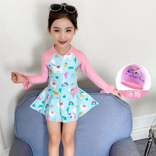 佑游 泳衣女儿童连体女孩公主泳装女童小童中大童宝宝速干泡温泉游泳