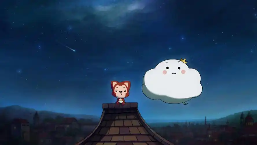 阿狸 晚上 可爱云朵 桌面壁纸_可爱壁纸_墨鱼部落格