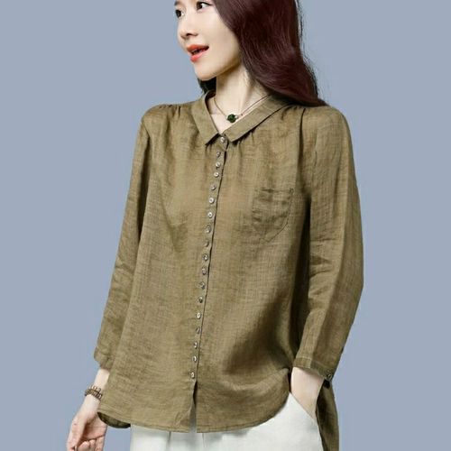 苎麻上衣女高端2021