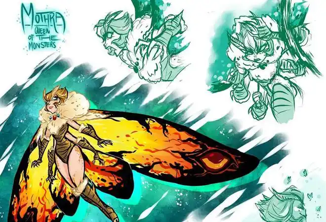 哥斯拉怪兽之王热映后魔斯拉姐姐和哥斯拉秀恩爱图大量出现