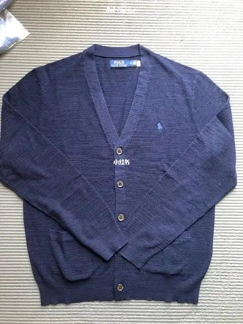 ralphlauren男士棉麻针织藏青色开衫外套