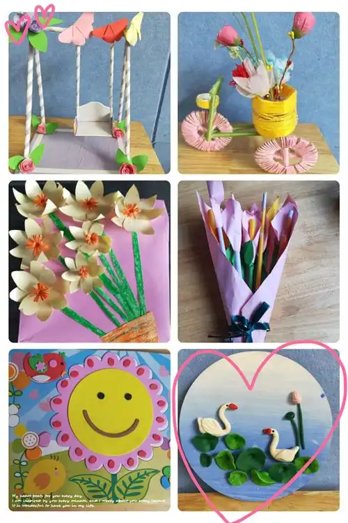 河西镇中心小学二年级手工制作活动